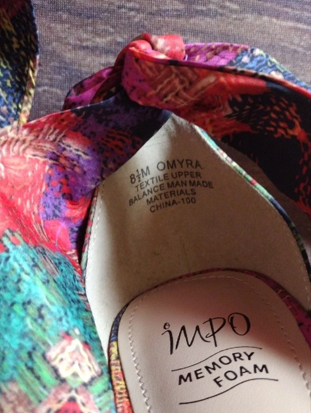 Impo Multicolor Ankle Tie Cork Wedge Sandals With Memory Foam Size 8.5 NWOT